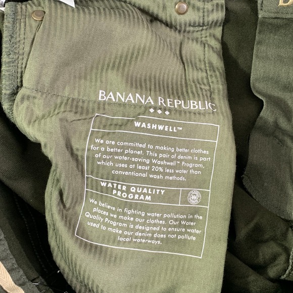 Banana Republic Travel Jean Men 34x31 Green Slim Fit Washwell Pants NEW - Picture 9 of 12